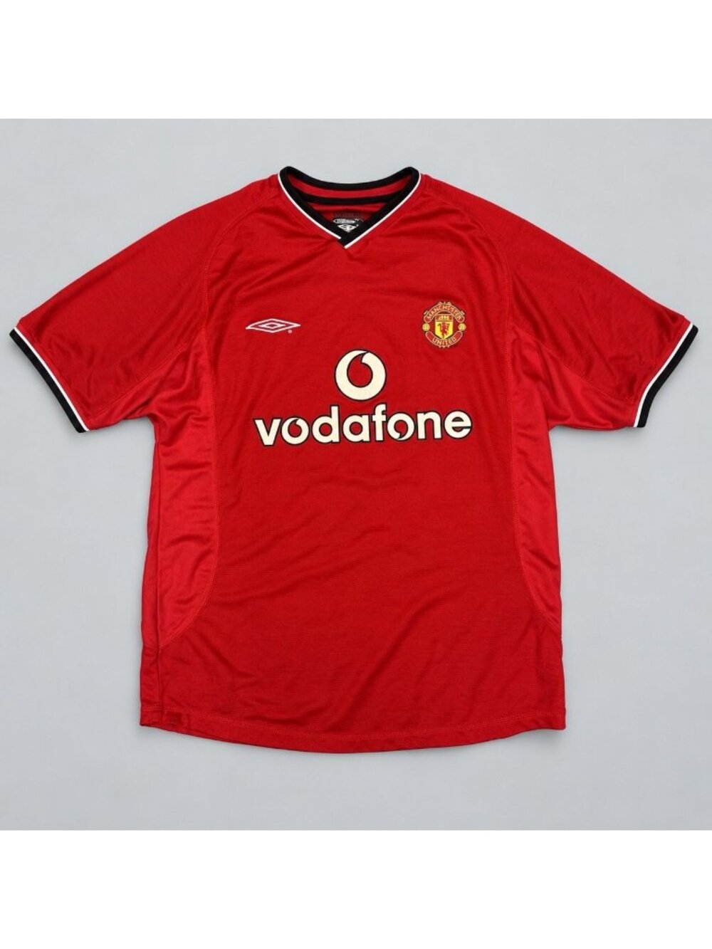 VTG Manchester United 2000-02 Home Soccer Jersey Umbro Vodafone Shirt Mens M